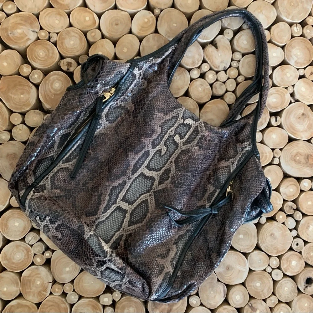 Kooba Carmine Snake print Hobo Bag. - Picture 6 of 8